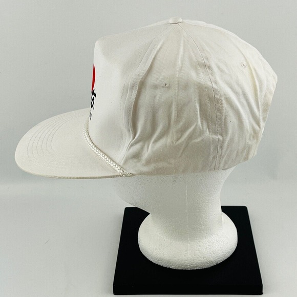 Vintage Scripto Tokai Snapback Hat White Canvas Red Dot Logo Adjustable One Size - Picture 6 of 12